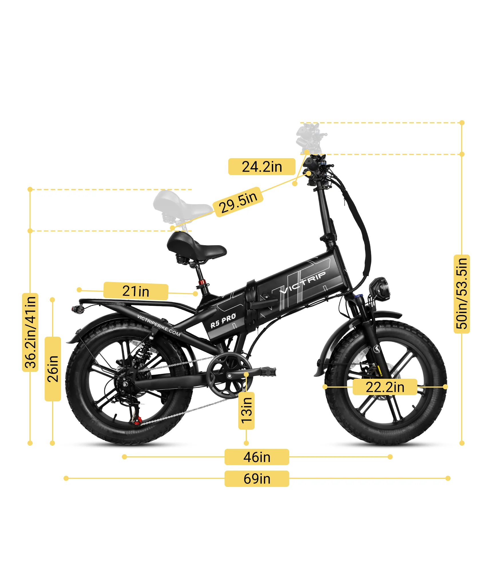 VICTRIP® R5 Pro Folding City Electric Bike - Image 9